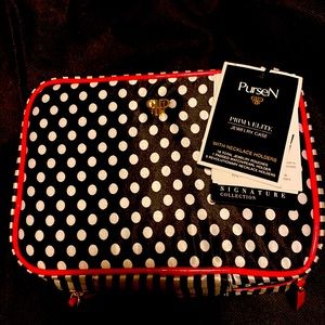 NWT PurseN Prima Elite Jewelry Case Polka Dot